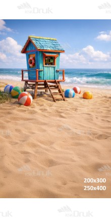 Tło fotograficzne „Plażowa budka ratownika – letnia morska przygoda” | 4131
